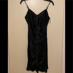 Betsy Johnson Black Silk Ruffle Front Dress